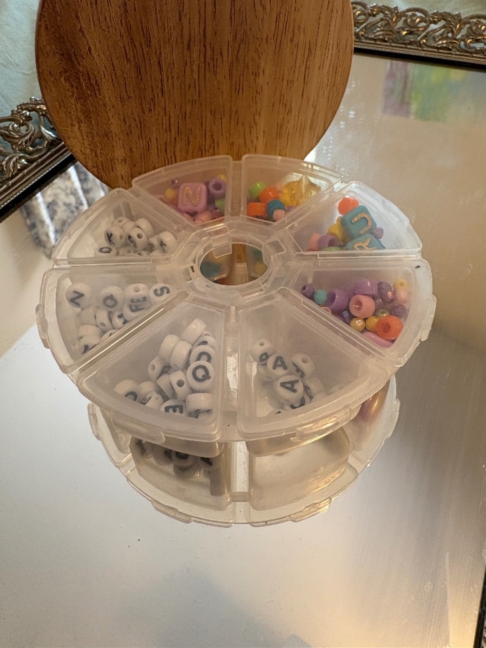 Set of beads multicolored and alphabetical